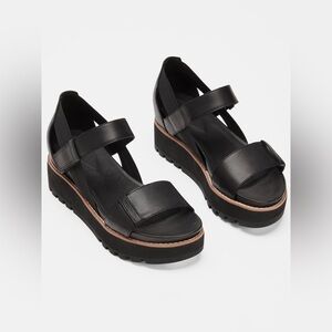 Eileen Fisher Black Platform Sandals size 10